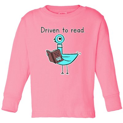 Driven To Read Pigeon Library Reading Books Reader Toddler Long Sleeve Shirt