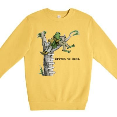 Driven To Read Frog And Toad Library Reading Premium Crewneck Sweatshirt