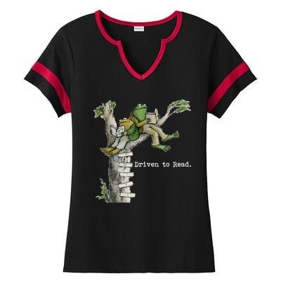 Driven To Read Frog And Toad Library Reading Ladies Halftime Notch Neck Tee