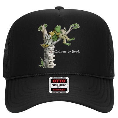 Driven To Read Frog And Toad Library Reading High Crown Mesh Back Trucker Hat