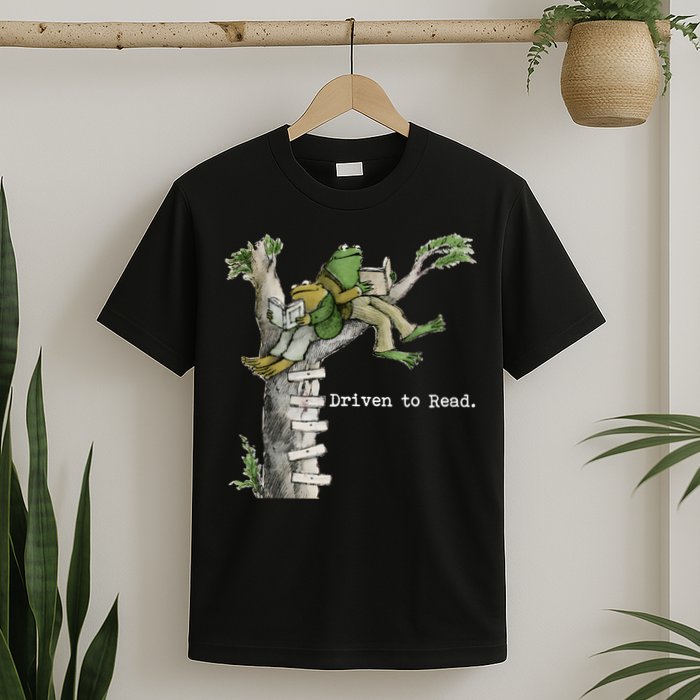Driven To Read Frog And Toad Library Reading T-Shirt