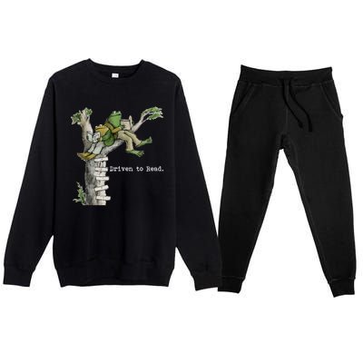 Driven To Read Frog And Toad Library Reading Premium Crewneck Sweatsuit Set