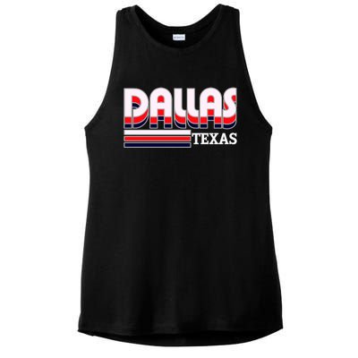 Dallas Triple Retro Logo Ladies PosiCharge Tri-Blend Wicking Tank