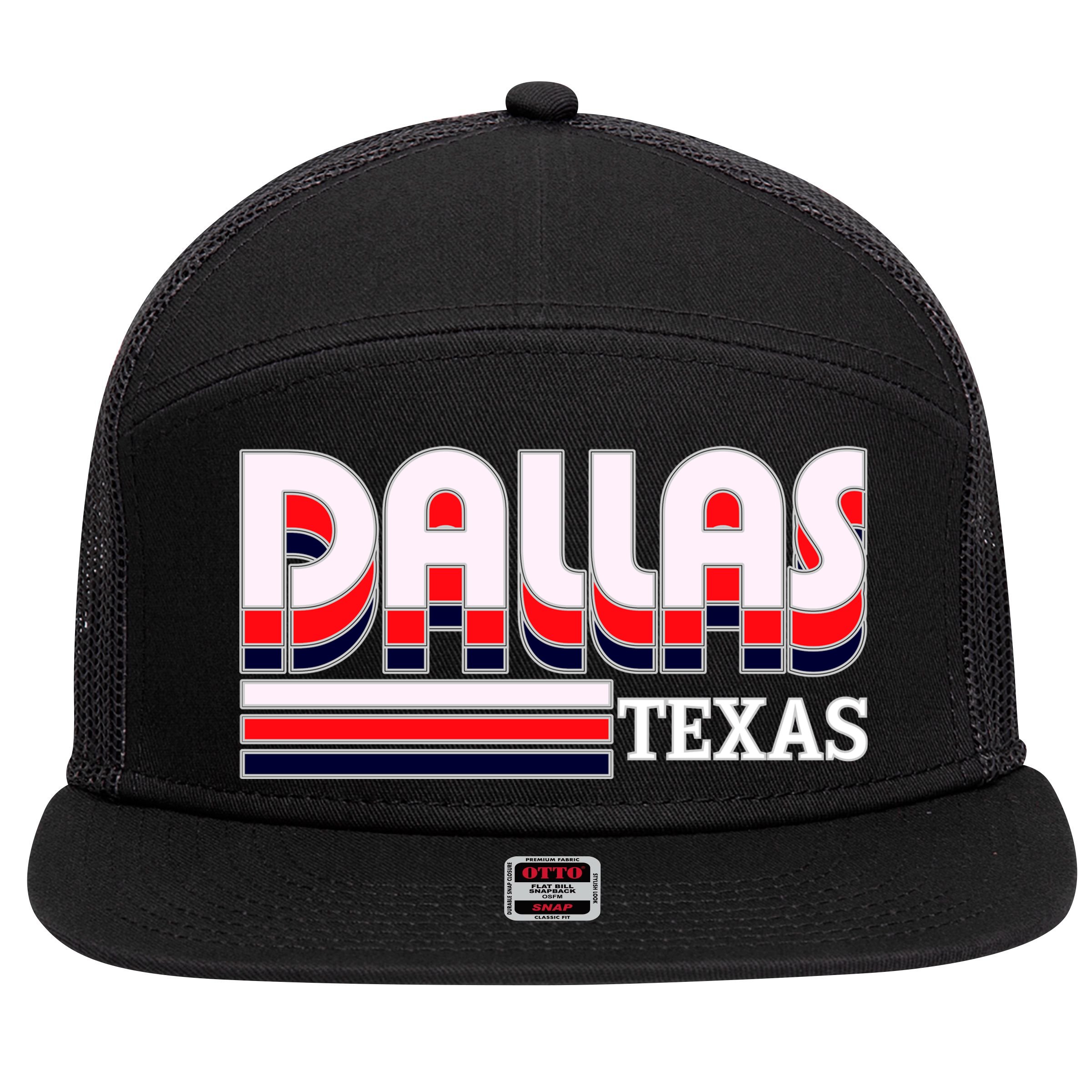 Dallas Triple Retro Logo 7 Panel Mesh Trucker Snapback Hat