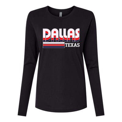 Dallas Triple Retro Logo Womens Cotton Relaxed Long Sleeve T-Shirt