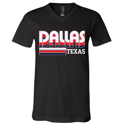 Dallas Triple Retro Logo V-Neck T-Shirt