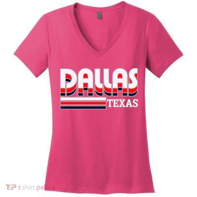 Dallas Triple Retro Logo Women's V-Neck T-Shirt