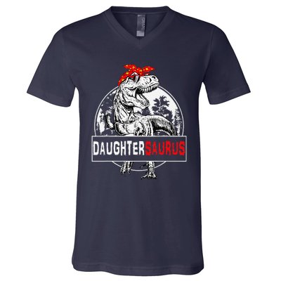 Daughtersaurus T Rex Dinosaur DaughterSaurus Family Matching V-Neck T-Shirt