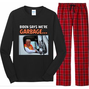 Donald Trump Rides In Garbage Truck Long Sleeve Pajama Set