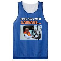 Donald Trump Rides In Garbage Truck Mesh Reversible Basketball Jersey Tank