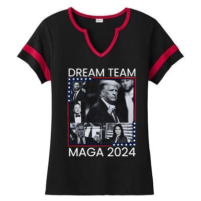 Dream Team Republican Trump Vance 2024 Ladies Halftime Notch Neck Tee