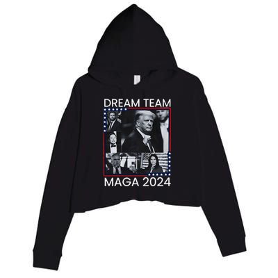 Dream Team Republican Trump Vance 2024 Crop Fleece Hoodie