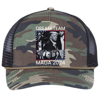 Dream Team Republican Trump Vance 2024 Retro Rope Trucker Hat Cap