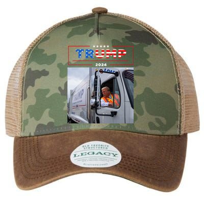 Donald Trump Rides In Garbage Truck Garbage Trump Legacy Tie Dye Trucker Hat