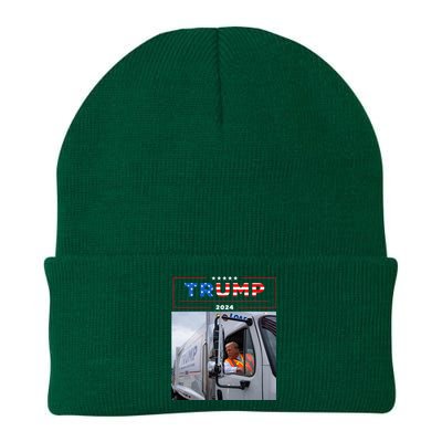 Donald Trump Rides In Garbage Truck Garbage Trump Knit Cap Winter Beanie