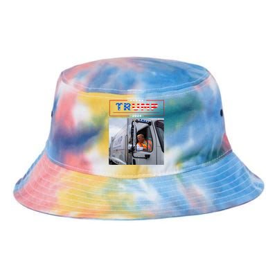 Donald Trump Rides In Garbage Truck Garbage Trump Tie Dye Newport Bucket Hat