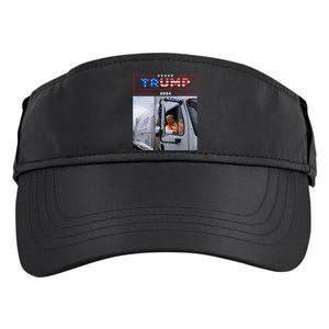 Donald Trump Rides In Garbage Truck Garbage Trump Adult Drive Performance Visor