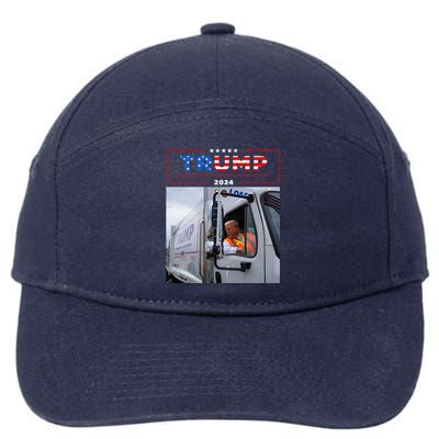 Donald Trump Rides In Garbage Truck Garbage Trump 7-Panel Snapback Hat