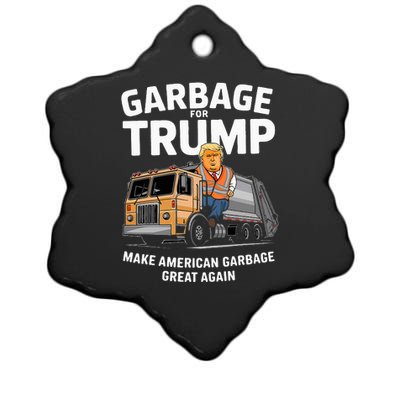 Donald Trump Rides In Garbage Truck 2024 Ceramic Star Ornament