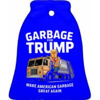 Donald Trump Rides In Garbage Truck 2024 Ceramic Bell Ornament