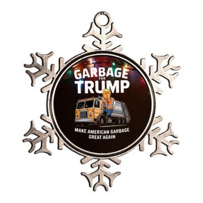 Donald Trump Rides In Garbage Truck 2024 Metallic Star Ornament