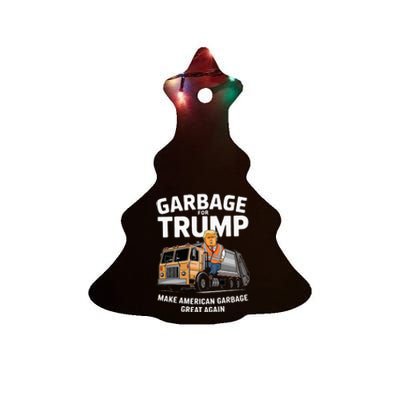 Donald Trump Rides In Garbage Truck 2024 Ceramic Tree Ornament