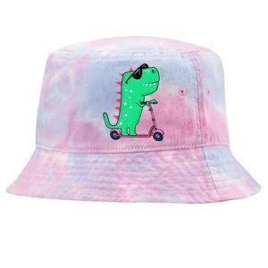 Dinosaur Trex Riding Scooter Tie-Dyed Bucket Hat