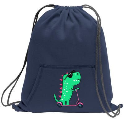 Dinosaur Trex Riding Scooter Sweatshirt Cinch Pack Bag