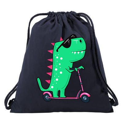 Dinosaur Trex Riding Scooter Drawstring Bag