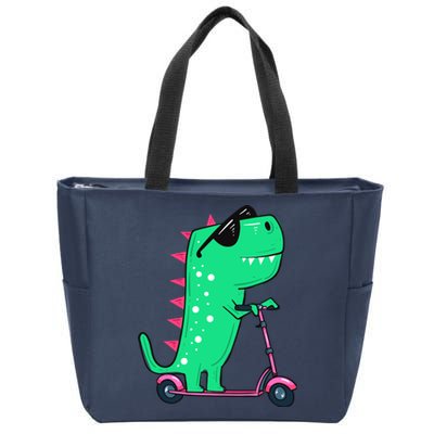 Dinosaur Trex Riding Scooter Zip Tote Bag