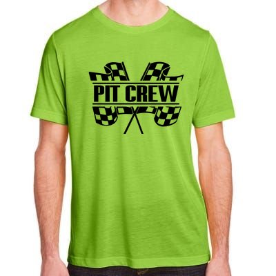 Dirt Track Racing Pit Crew Race Car Team Checker Flag Meaningful Gift Adult ChromaSoft Performance T-Shirt