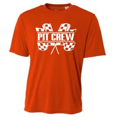 Dirt Track Racing Pit Crew Race Car Team Checker Flag Meaningful Gift Cooling Performance Crew T-Shirt