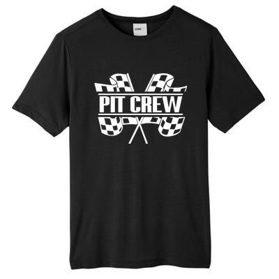 Dirt Track Racing Pit Crew Race Car Team Checker Flag Meaningful Gift Tall Fusion ChromaSoft Performance T-Shirt