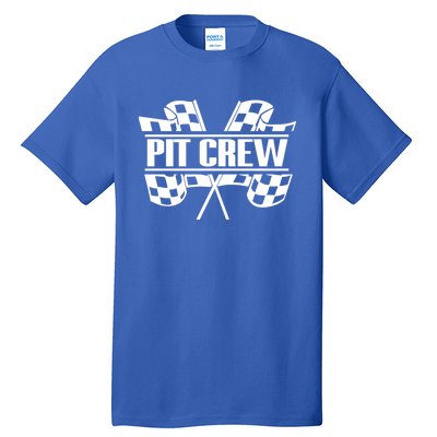 Dirt Track Racing Pit Crew Race Car Team Checker Flag Meaningful Gift Tall T-Shirt