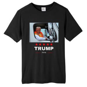 Donald Trump Rides In Garbage Truck Gift Tall Fusion ChromaSoft Performance T-Shirt