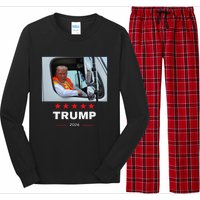 Donald Trump Rides In Garbage Truck Gift Long Sleeve Pajama Set