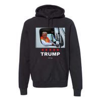 Donald Trump Rides In Garbage Truck Gift Premium Hoodie