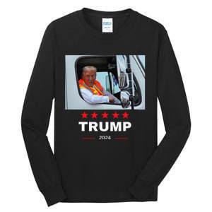 Donald Trump Rides In Garbage Truck Gift Tall Long Sleeve T-Shirt