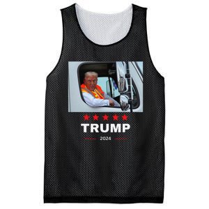 Donald Trump Rides In Garbage Truck Gift Mesh Reversible Basketball Jersey Tank