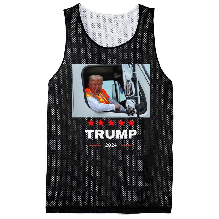 Donald Trump Rides In Garbage Truck Gift Mesh Reversible Basketball Jersey Tank