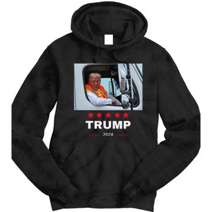 Donald Trump Rides In Garbage Truck Gift Tie Dye Hoodie