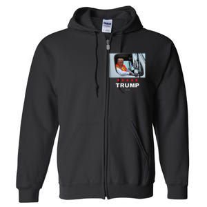 Donald Trump Rides In Garbage Truck Gift Full Zip Hoodie