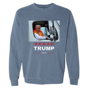 Donald Trump Rides In Garbage Truck Gift Garment-Dyed Sweatshirt