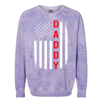 Daddy Thin Red Line Gift For Dad Firefighter Gift Colorblast Crewneck Sweatshirt