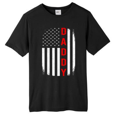 Daddy Thin Red Line Gift For Dad Firefighter Gift Tall Fusion ChromaSoft Performance T-Shirt