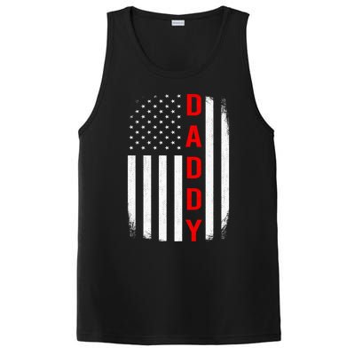 Daddy Thin Red Line Gift For Dad Firefighter Gift PosiCharge Competitor Tank