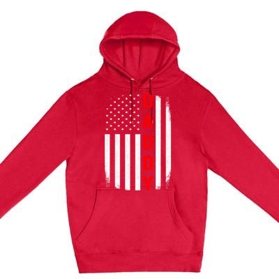 Daddy Thin Red Line Gift For Dad Firefighter Gift Premium Pullover Hoodie