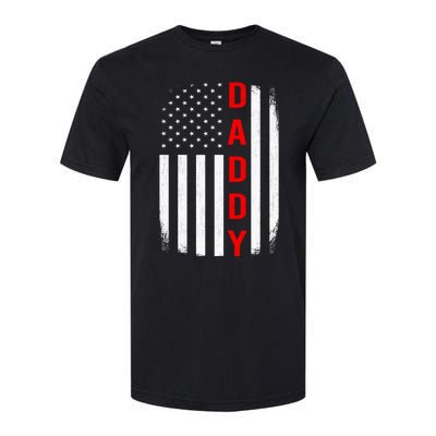 Daddy Thin Red Line Gift For Dad Firefighter Gift Softstyle CVC T-Shirt