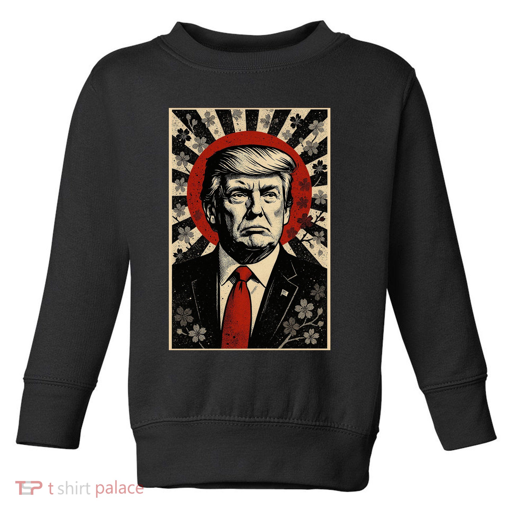 Donald Trump Rising Sun Power Cherry Blossom Propaganda Toddler Sweatshirt