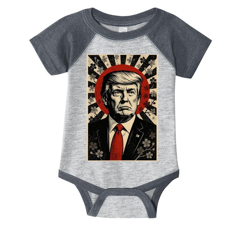 Donald Trump Rising Sun Power Cherry Blossom Propaganda Infant Baby Jersey Bodysuit